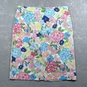 Talbot Skirt Womens 8 Multicolored Floral Print Mini Pencil Skirt Cotton 0449